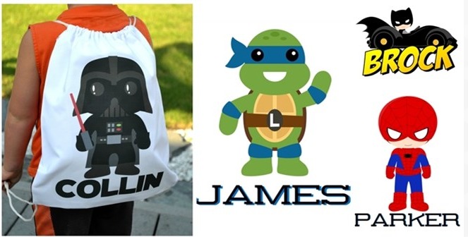 Super Hero Personalized Drawstring Bags $11 Shipped - My Frugal ...