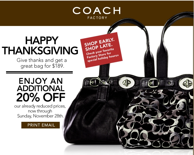 Coach Outlet: 20% off Coupon - My Frugal Adventures