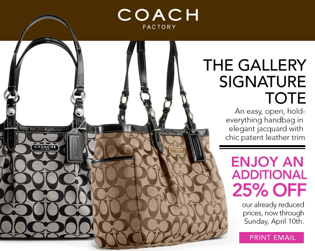 Coach Coupon 25% off at Factory Outlets - My Frugal Adventures