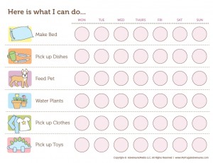 Kindergarten Chore Chart List (& Free Printable)