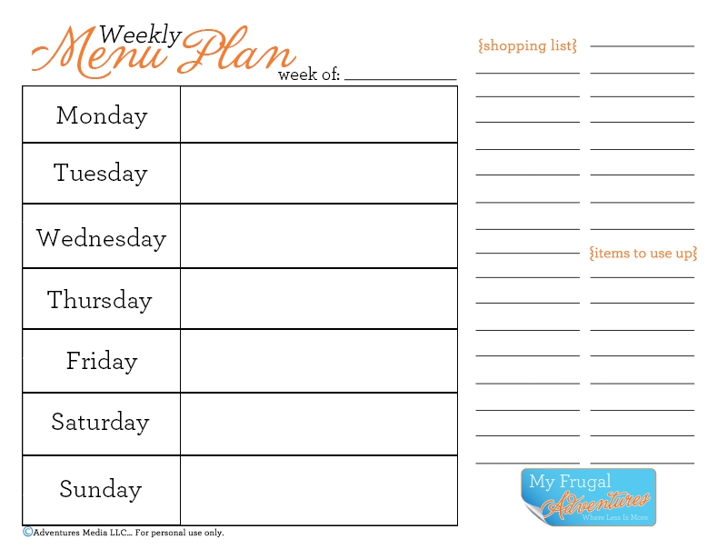 How to Start Weekly Menu Planning (+ Free Menu Plan Worksheet) - My ...