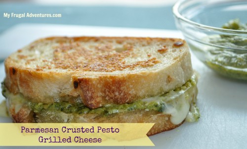 Parmesan Crusted Pesto Grilled Cheese
