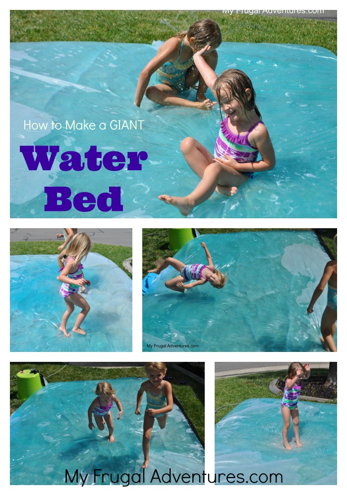 How to Make a Giant Water Bed- for just a few dollars you can make a giant outdoor water bed for the kids to play. You won't believe the joy this will bring- PERFECT activity for parties!