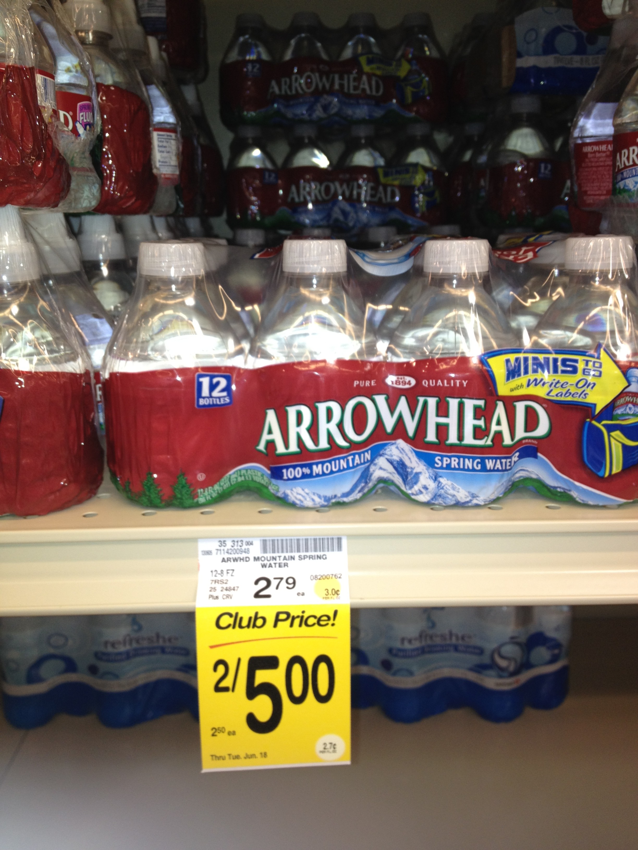 Arrowhead 100% Mountain Spring Water - 12-8 Fl. Oz. - Safeway