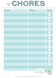 Free Chore Chart Printables + Chore Ideas for Children