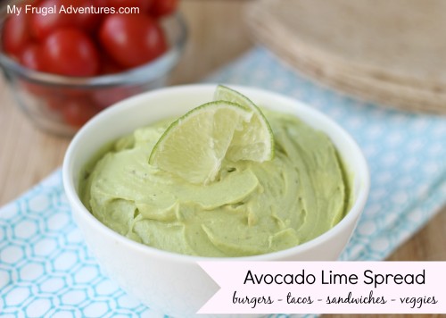 Healthy Avocado Lime Spread- perfect for burgers, tacos, sandwiches and more!