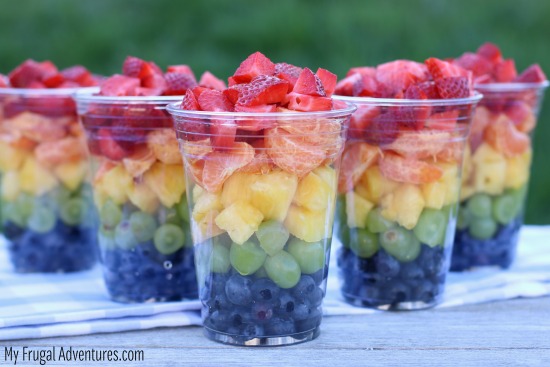 Fruit-Filled Rainbow Cups | Kids Birthday Party Food Ideas They Won't Snub | birthday menu for kid indian