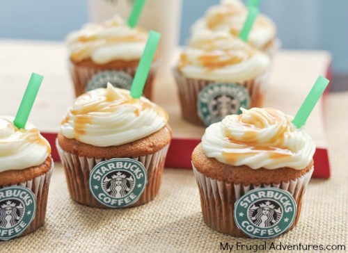 Salted Caramel Starbucks Cupcakes- so fun and very easy to make! Use any flavor of cupcake you prefer. (1 of 1)