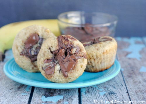 Nutella and Banana Swirled Muffins