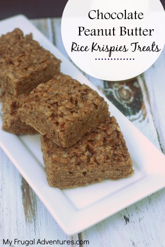 Chocolate Peanut Butter Rice Krispies Treats- so easy and so delicious!
