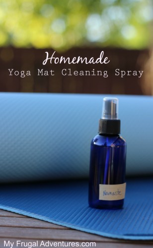 Homemade Yoga Mat Cleaning Spray - so easy- just 2 ingredients to a fresh mat!