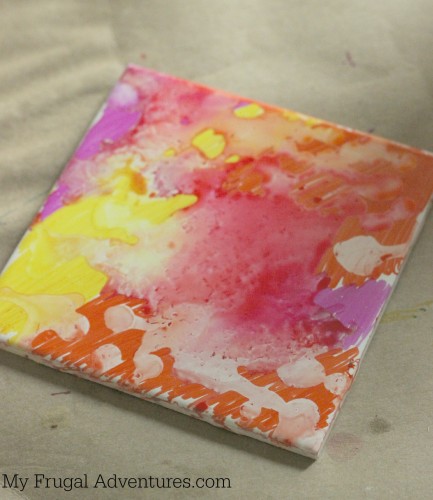 Sharpie Dyed Coasters- easy children's craft project!