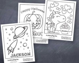 free personalized coloring pages for kids  my frugal