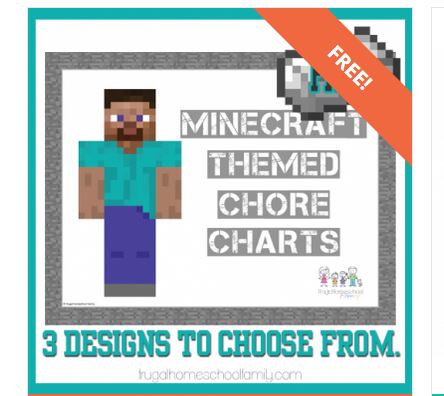 minecraft themed chore charts