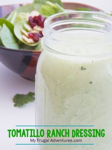 Tomatillo Ranch Dressing- just 2 minutes in the blender and you have a delicious homemade dressing for salads or dipping!