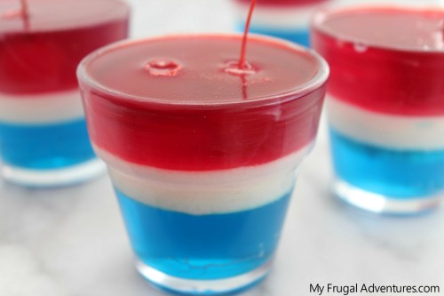 red white and blue jello cups for 4th of july