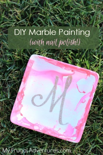 DIY marble painting with nail polish
