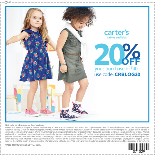 Carter's Coupon 25 off + Free Shipping My Frugal Adventures