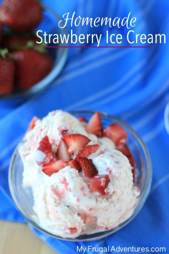Homemade Strawberry Ice Cream - just 3 ingredients and no fancy machine required!