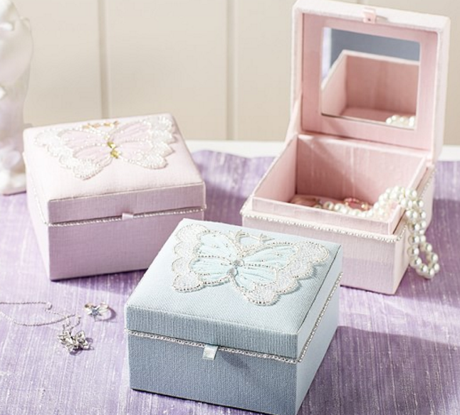 Pottery Barn Kids Beaded Butterfly Jewelry Box 15 Shipped My