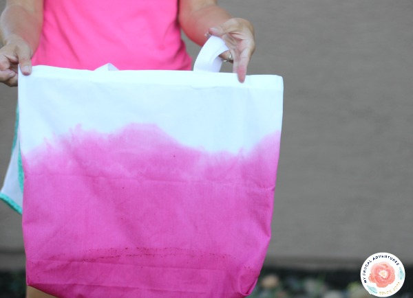 Hand dyed tote bag