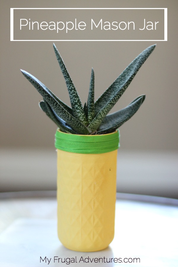 Pineapple Mason Jar Planter