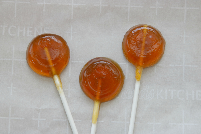 Soothing honey lollipops on myfrugaladventures.com. Simple and easy honey lollipops, perfect treat when you are under the weather.
